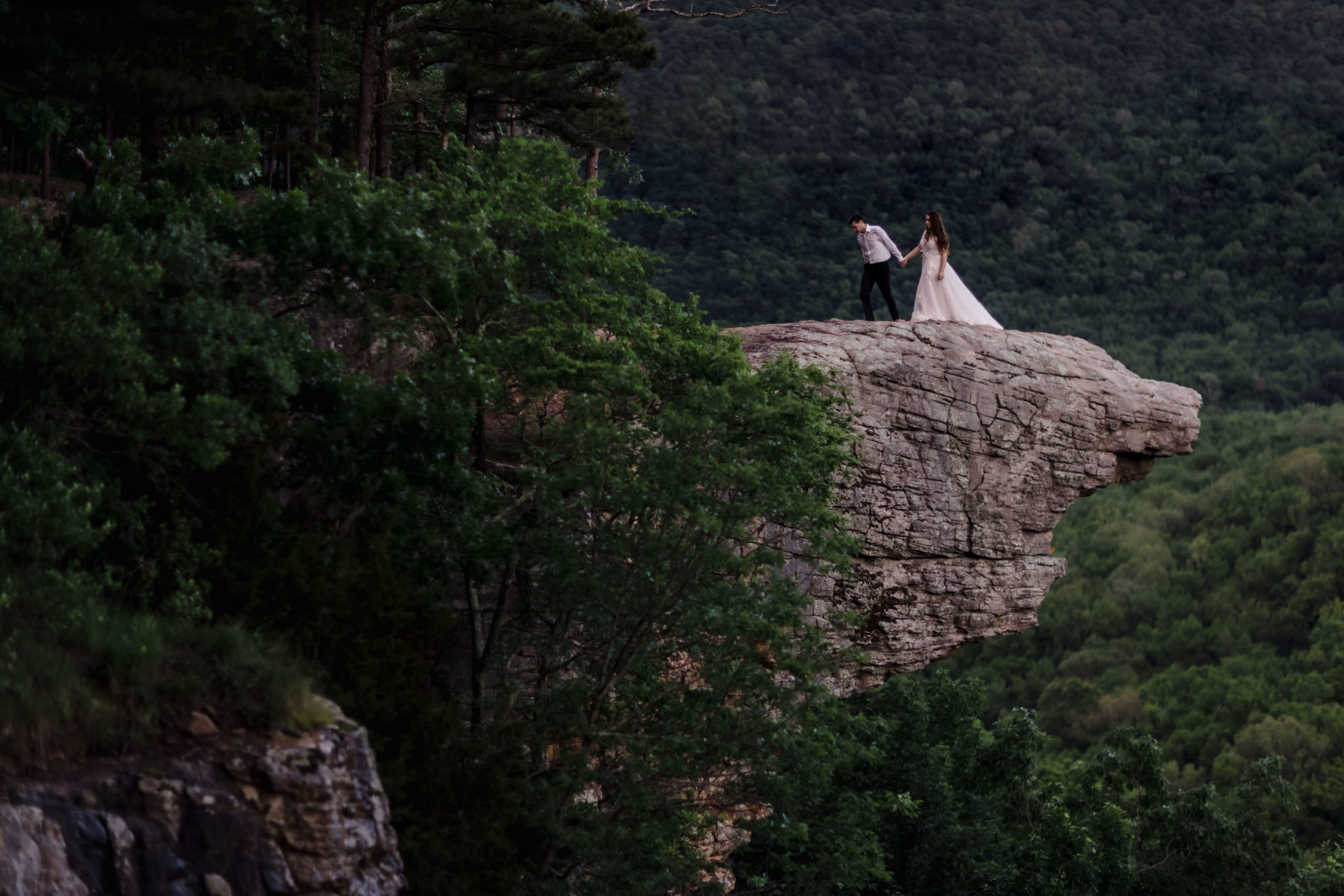 Couple that just had a destination vow renewal in the mountains.