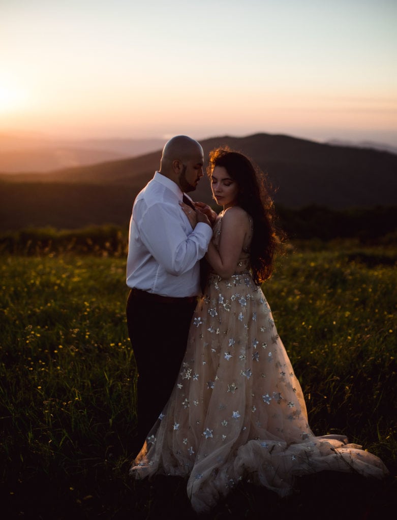 A couple that just eloped at an Asheville Wedding Venue.