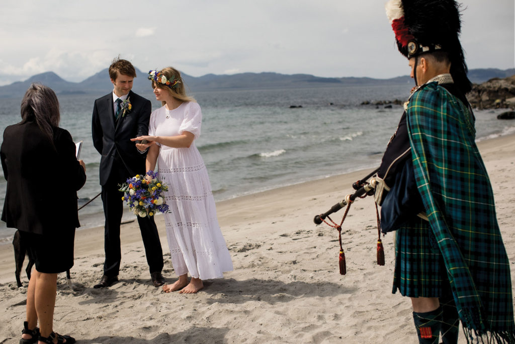 The knot wedding ceremony where the bride and groom tie the knot.