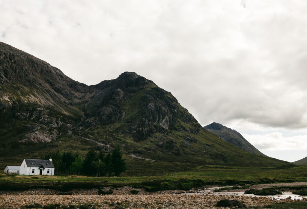 A Glencoe elopement has mountainous terrain, Lochs and gorgeous sunsets.