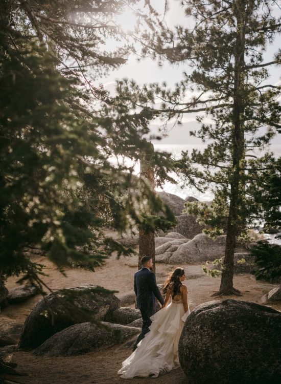 A couple at their California elopement at Lake Tahoe.